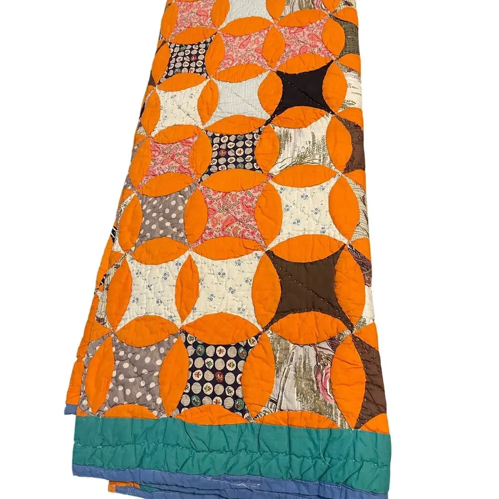 Queen Size Handmade Quilt Bright Colorful